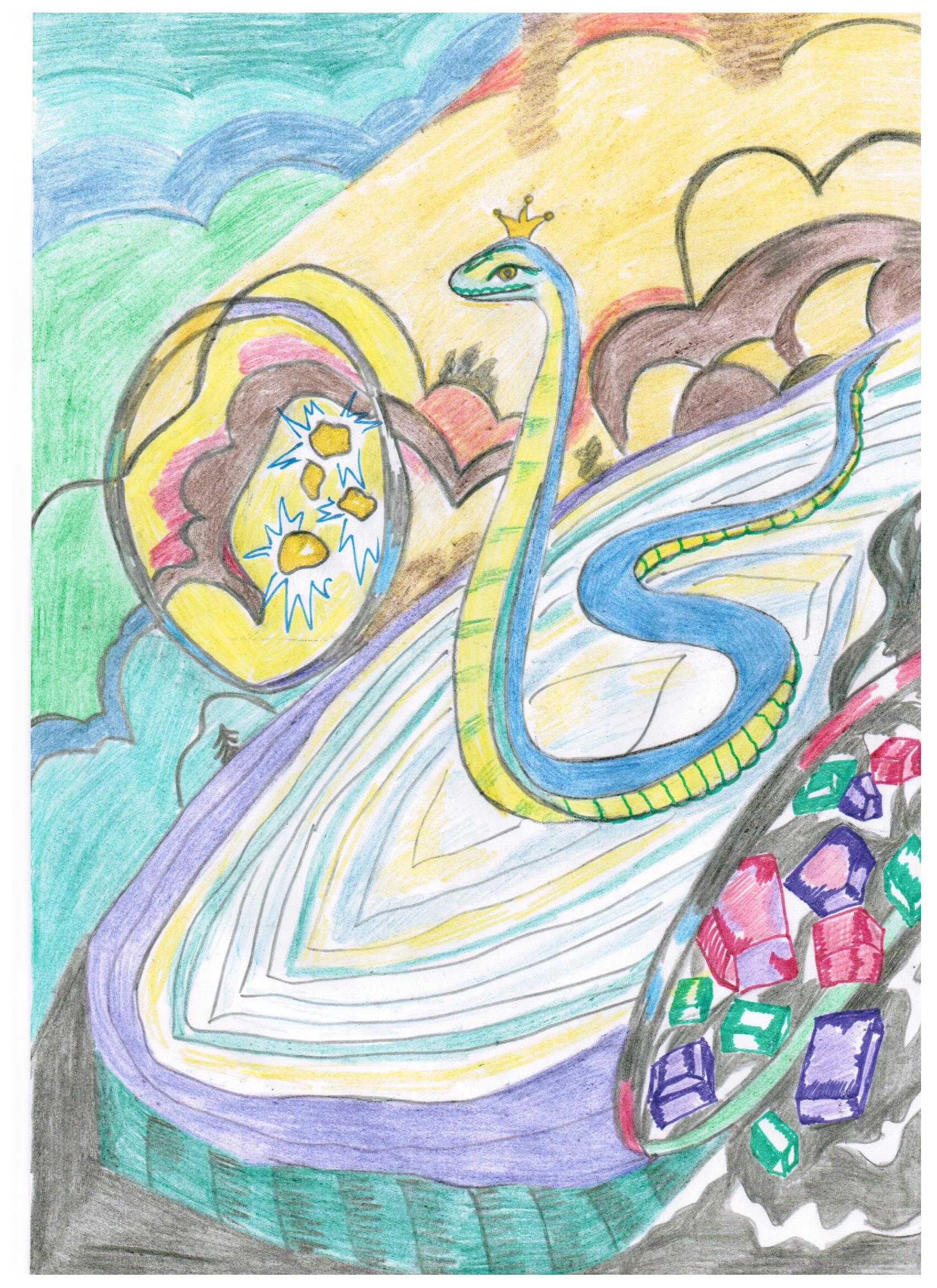 Голубая змейка — читать с картинками — бажов павел
